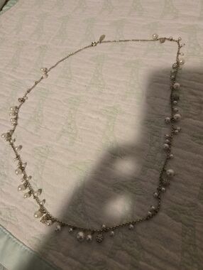 Ann Taylor LOFT Delicate Gold Pearl Drop Necklace - Women Jewelry